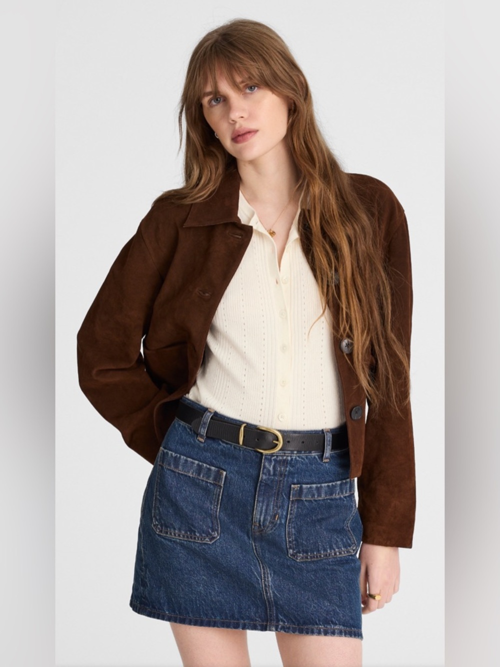 NWT MADEWELL The Emmett Mini Skirt in Greendale Wash size women’s 26